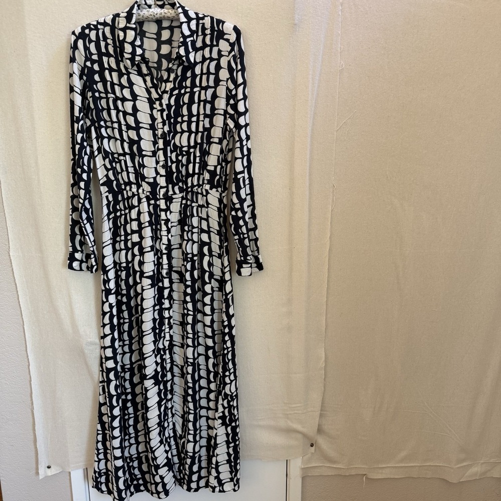 Zara Black and White Printed Maxi Dress